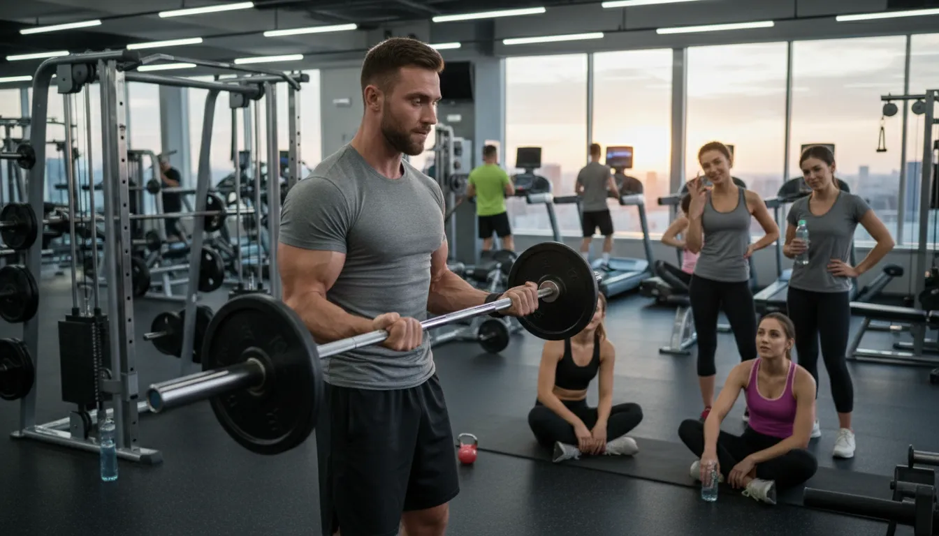 Illustration de curls for the girls : bicep exercises done to impress women