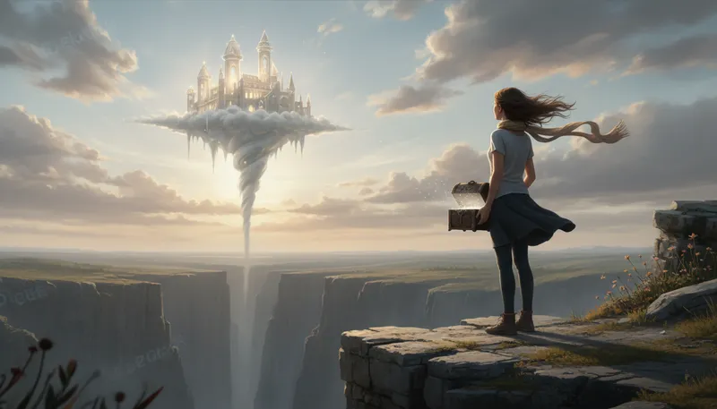 Illustration of castle in the air: an unrealistic or impractical idea