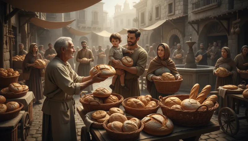 Illustration of staff of life: an essential food for survival.