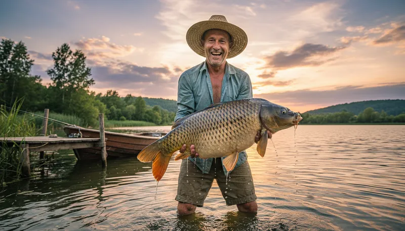Illustration of karp: A surname or type of fish, often in stories.