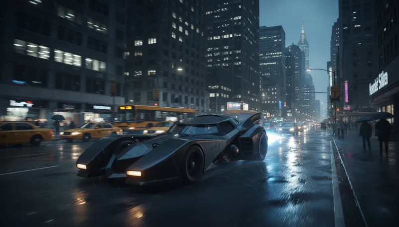 Illustration of batmobile: The car used by Batman.