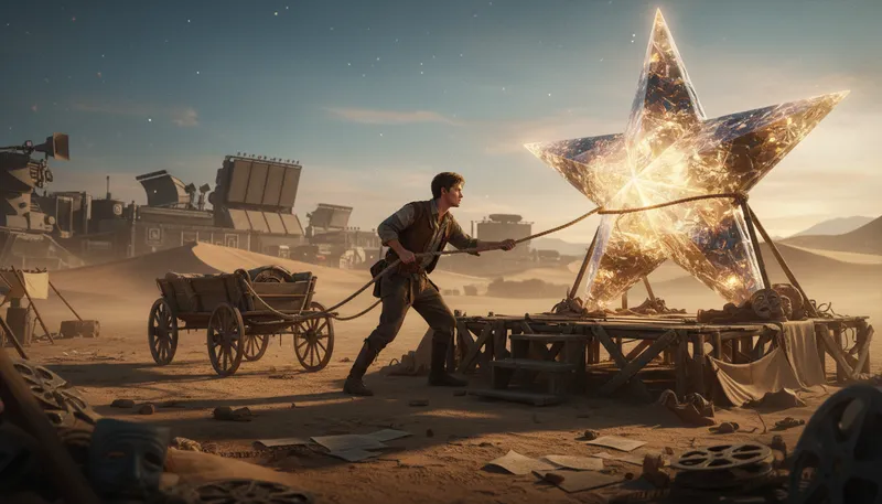 Illustration of hitch one's wagon to a star: Aspire to achieve great things.