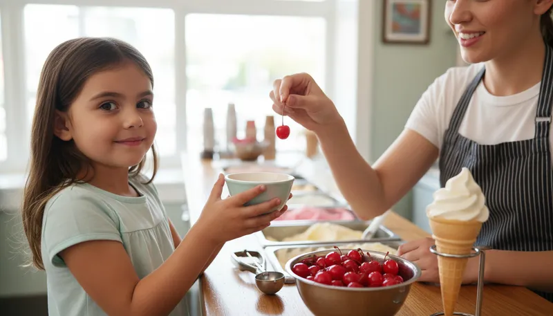 Illustration of pretty please with a cherry on top: A polite request with extra sweetness.