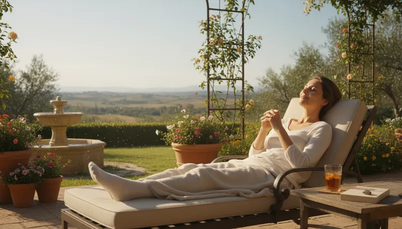 Illustration of convalescent: A person recovering from illness.