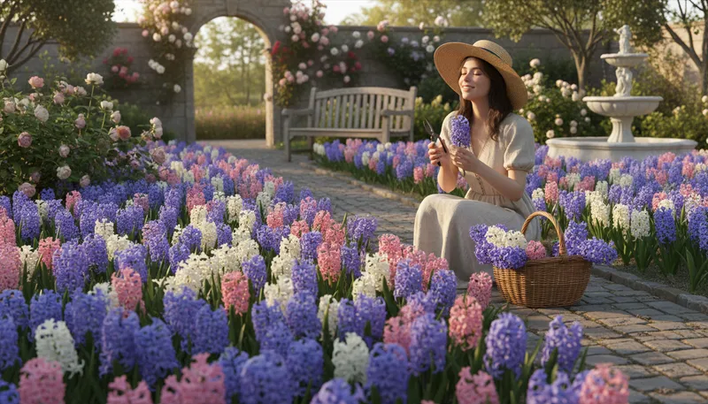 Illustration of hyacinth: A fragrant flower known for its colorful blooms.