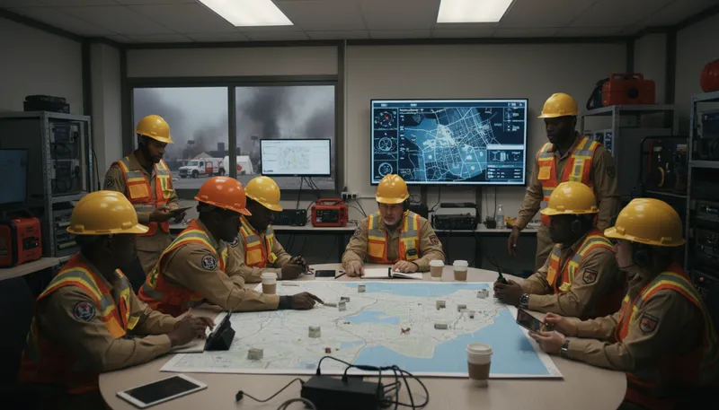 Illustration of interagency: Involving multiple government agencies working together.
