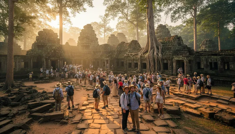 Illustration of angkor: A region in Cambodia known for temples.