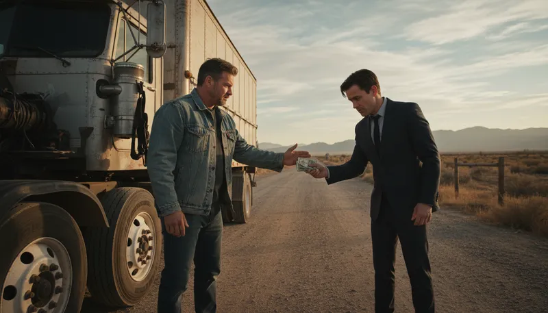 Illustration of have truck with: associate with someone or something.