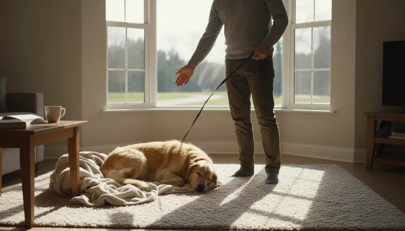 Illustration of let a sleeping dog lie: avoid disturbing a situation
