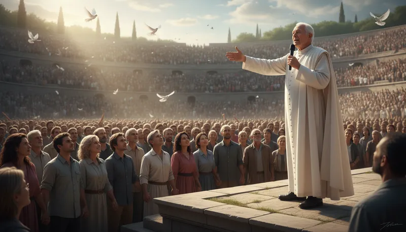 Illustration of pontiff: The Pope or a high-ranking priest.