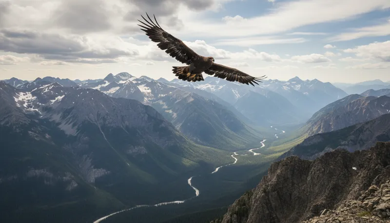 Illustration of eagle: a large bird of prey with keen eyesight