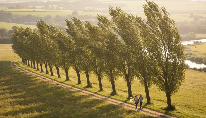 Illustration of poplar: A type of tall, fast-growing tree.