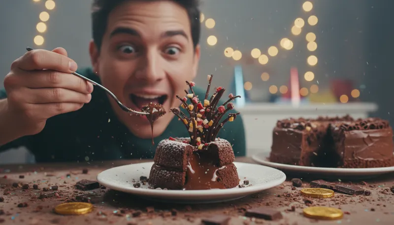 Illustration of party in one's mouth: A delightful mix of flavors while eating.