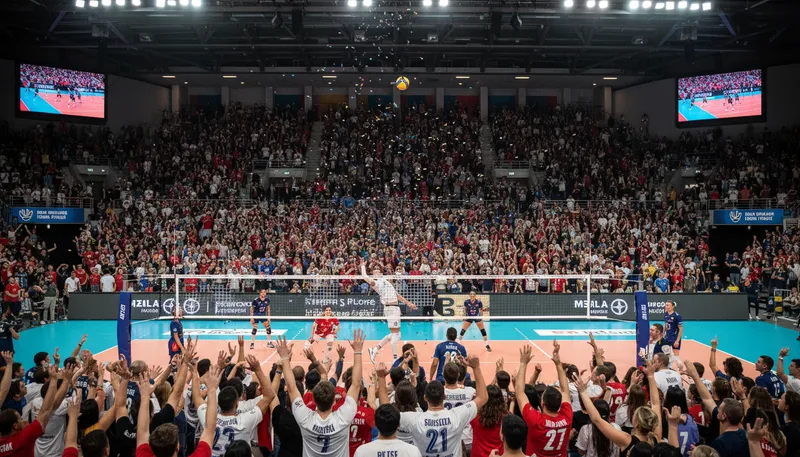 Illustration of vb: abbreviation for volleyball, a team sport