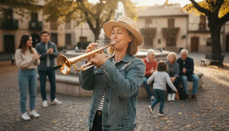 Illustration of cornet: A brass musical instrument with a bell.