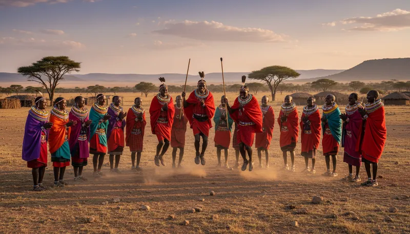 Illustration of maasai: A group of indigenous people in East Africa.