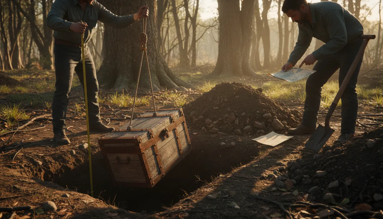 Illustration von six feet deep: Buried underground.