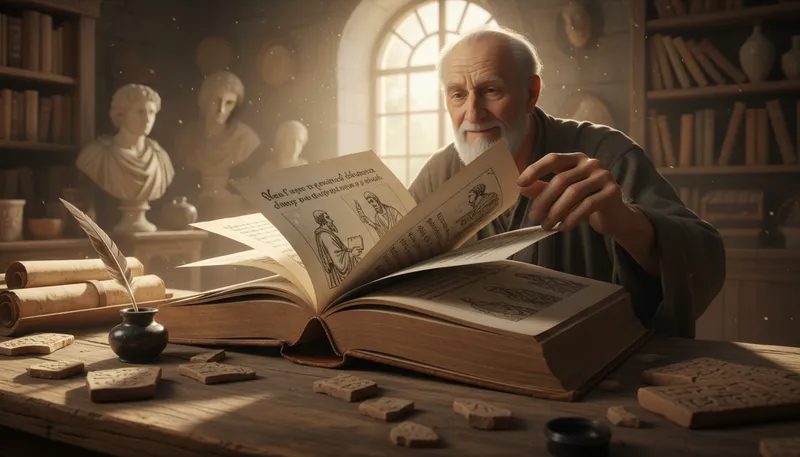Illustration of wisdom: body of knowledge and principles accumulated over time