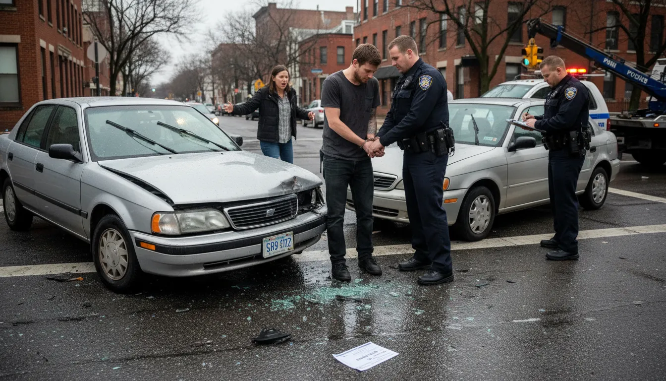 Illustrazione di flash for cash: to cause a car crash for insurance money