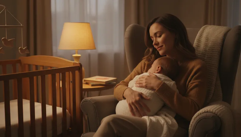 Illustration of lullaby: A gentle song to soothe children to sleep.