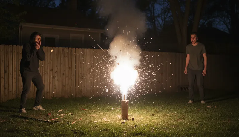 Illustration of firecracker: a small explosive that makes noise.