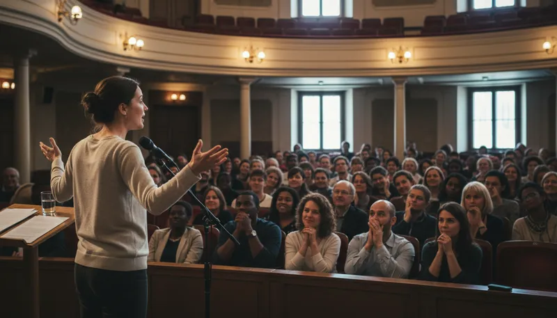 Illustration of oratory: The art of public speaking effectively.