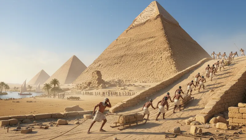 Illustration of egyptians: People from ancient or modern Egypt.