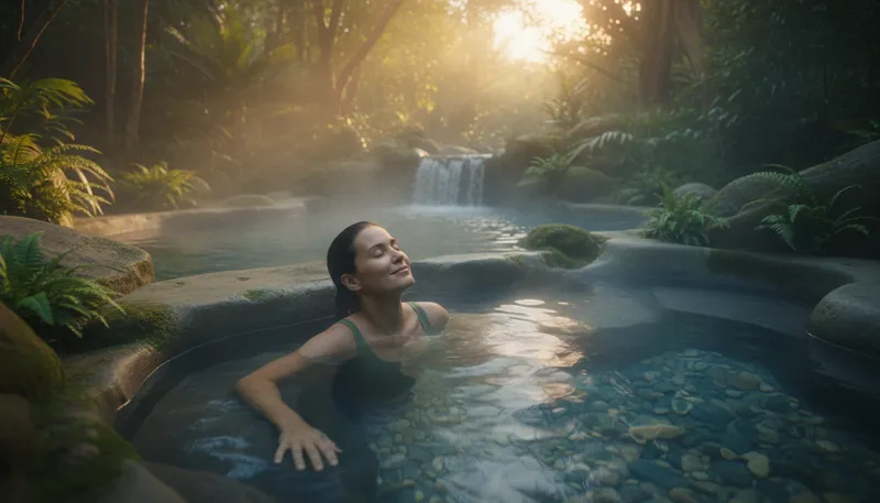 Illustration of spa: a place with natural mineral springs