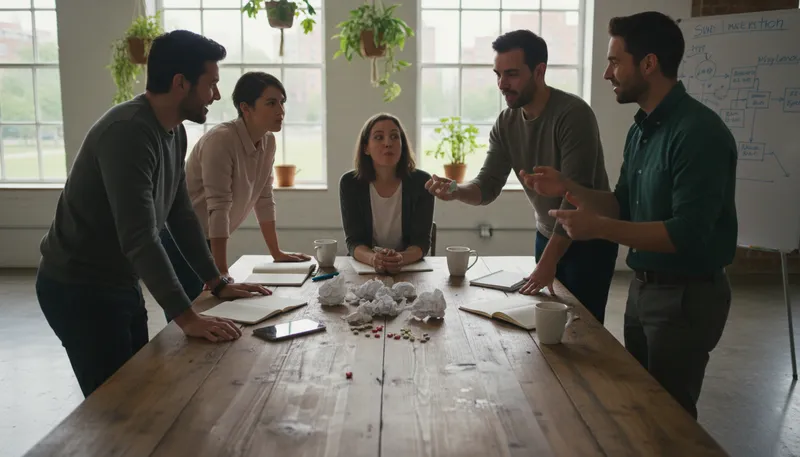 Illustration of spitballing: Generating ideas in a casual, informal way.