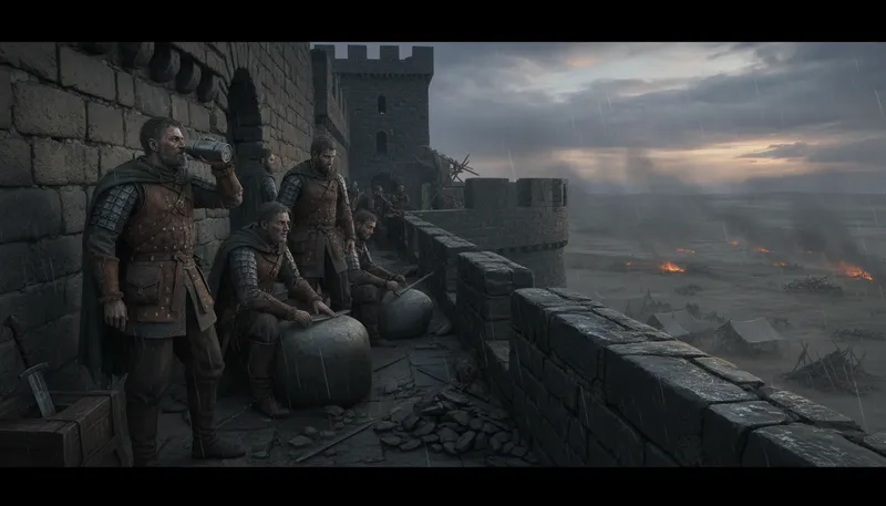 Illustration of siege: A military blockade to capture a place.