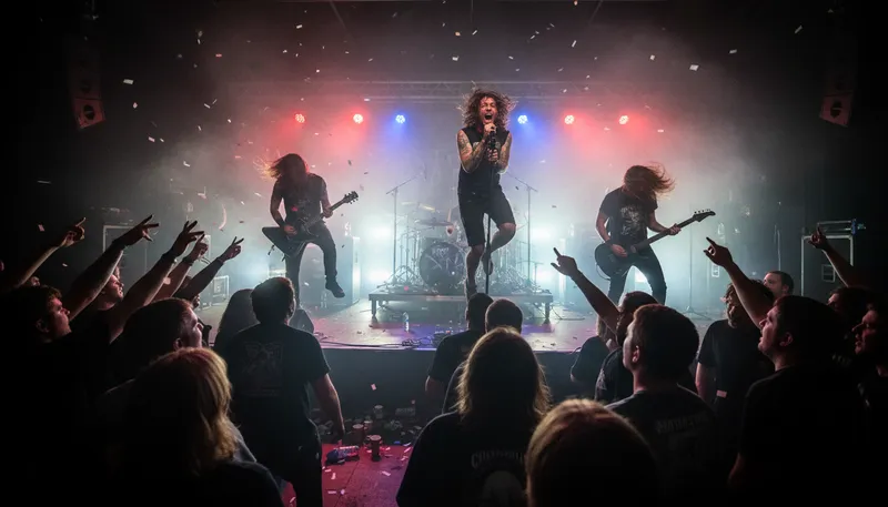 Illustration of metalcore: A fusion of metal and hardcore punk music.