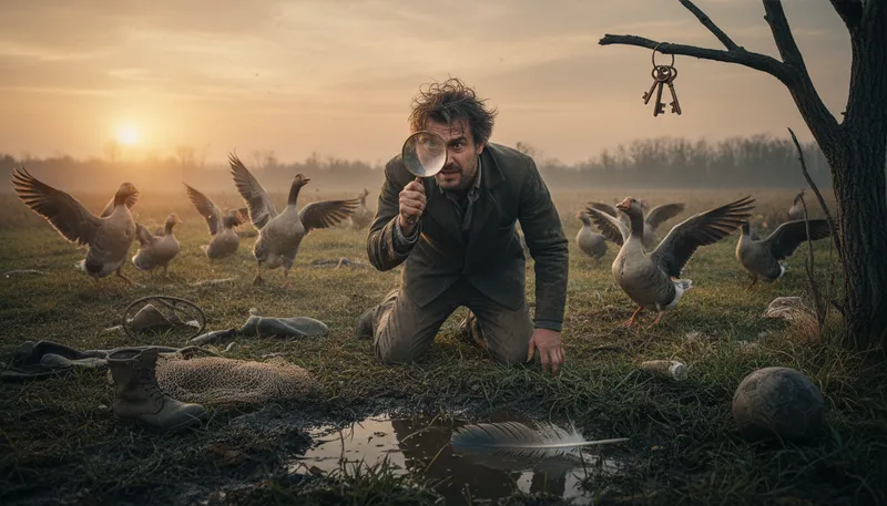 Illustration of wild-goose chase: a futile pursuit or activity