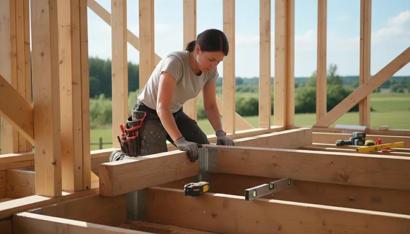 Illustration of joist: A beam that supports a ceiling or floor.