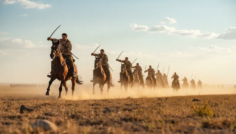Illustration of cavalry: Soldiers who fight on horseback.