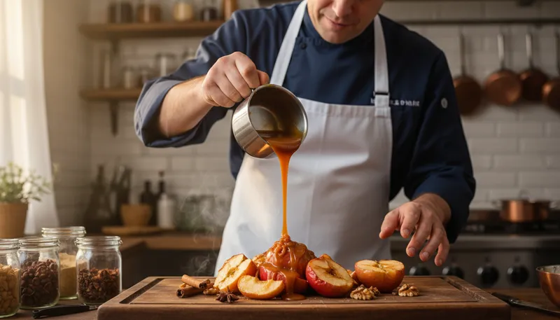 Illustration of carmel: A smooth, sweet sauce made from sugar.