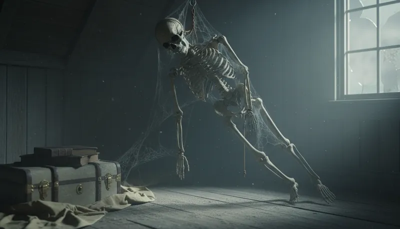 Illustration of skeleton: The framework of bones in a body.