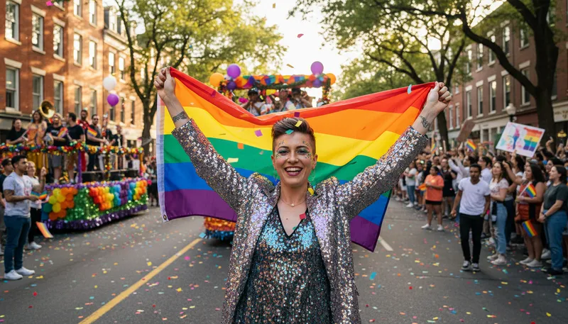 Illustration of i'm gay: Identifying as a member of the LGBTQ+ community.