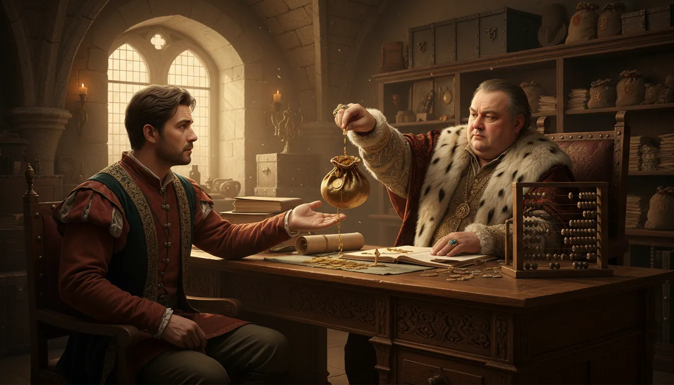 “Lombard” kelimesinin çizimi: a medieval Italian banker or moneylender