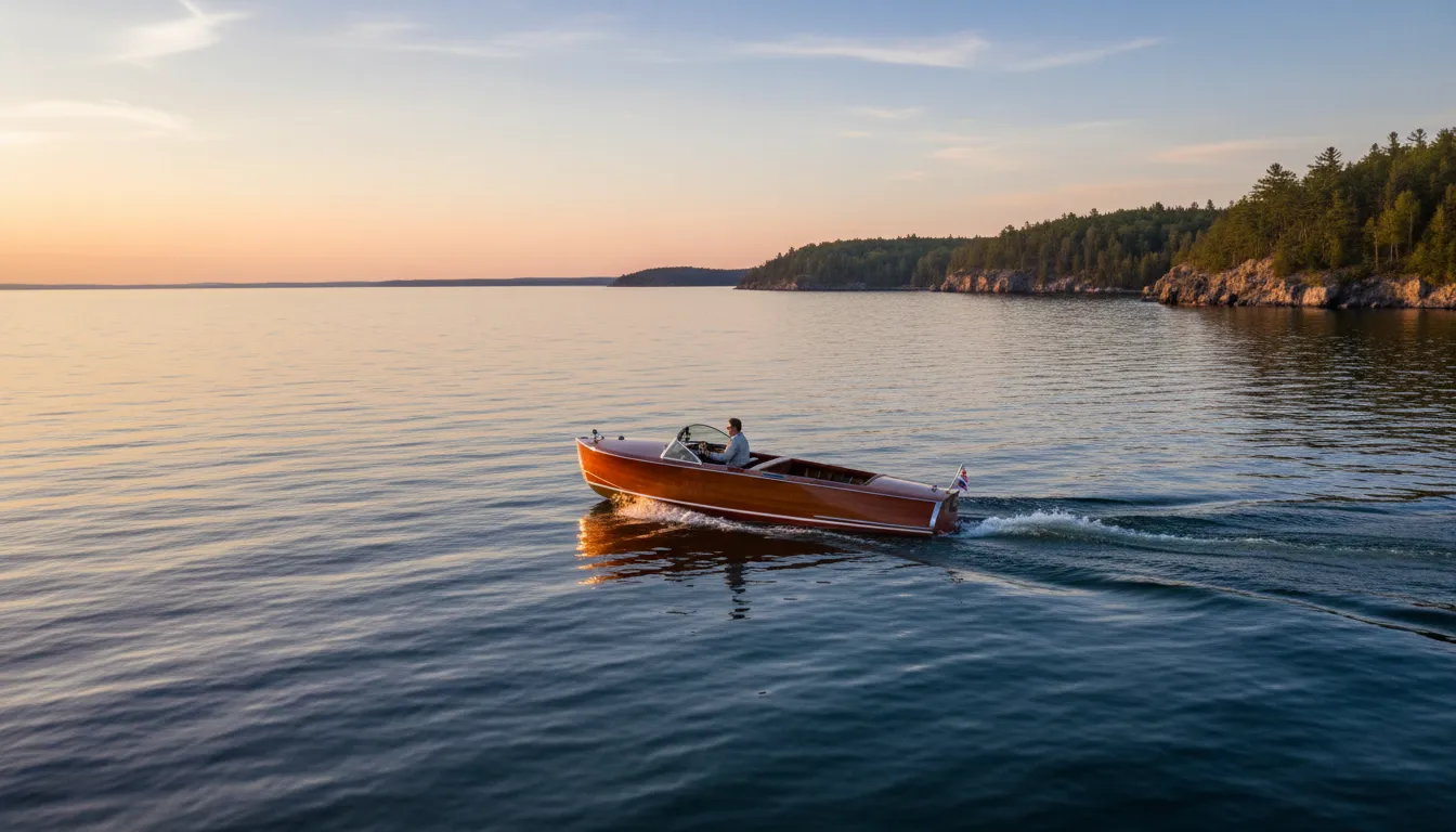 Huron 일러스트: a large lake in North America