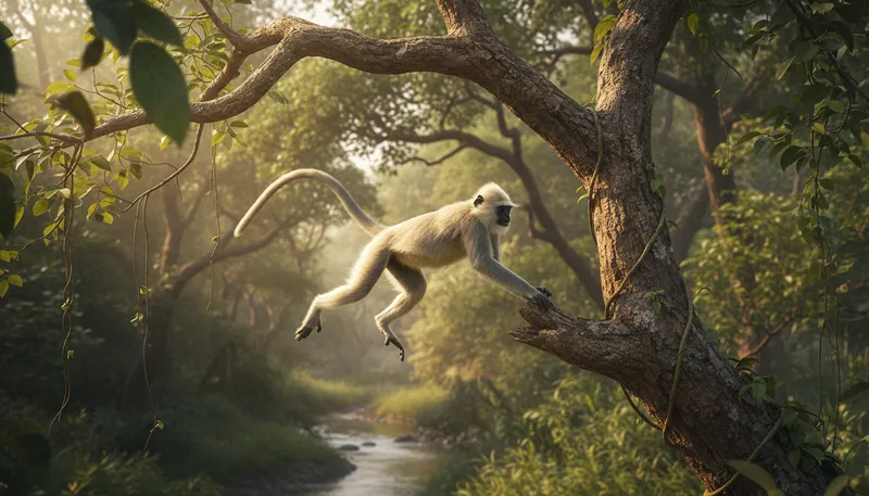 Illustration of bandar: monkey in Hindi