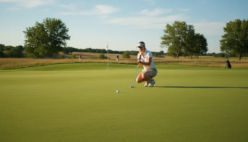 Illustration of puttin: A term for a golf shot on the green.