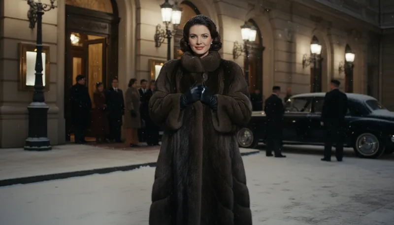 Illustration of sable: A dark, luxurious fur or color.
