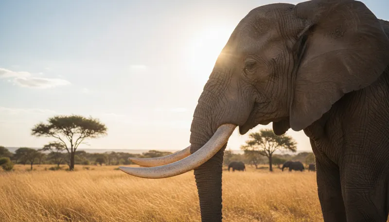 Illustration of tusk: An elongated tooth, often found in elephants.