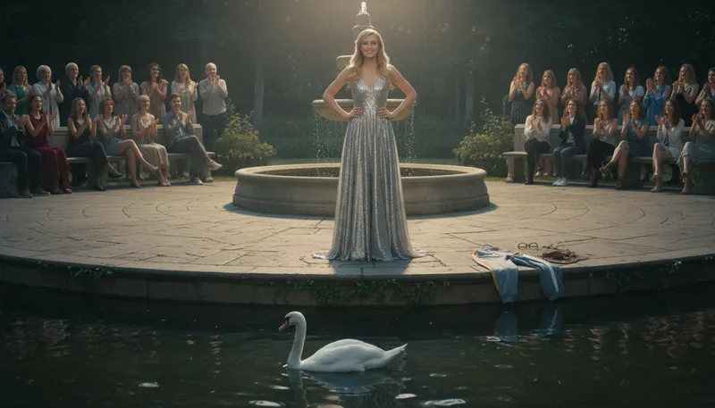 Illustration of ugly duckling: someone who becomes beautiful or successful.