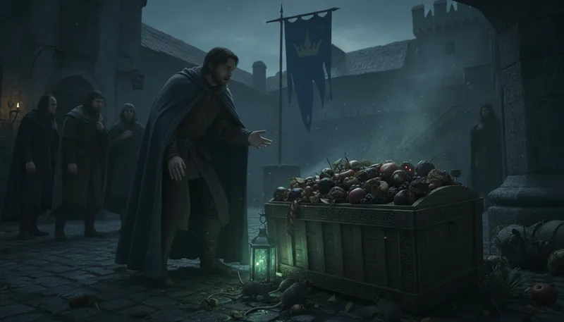 Illustration of there is something rotten in the state of denmark: indicates corruption or trouble in society.