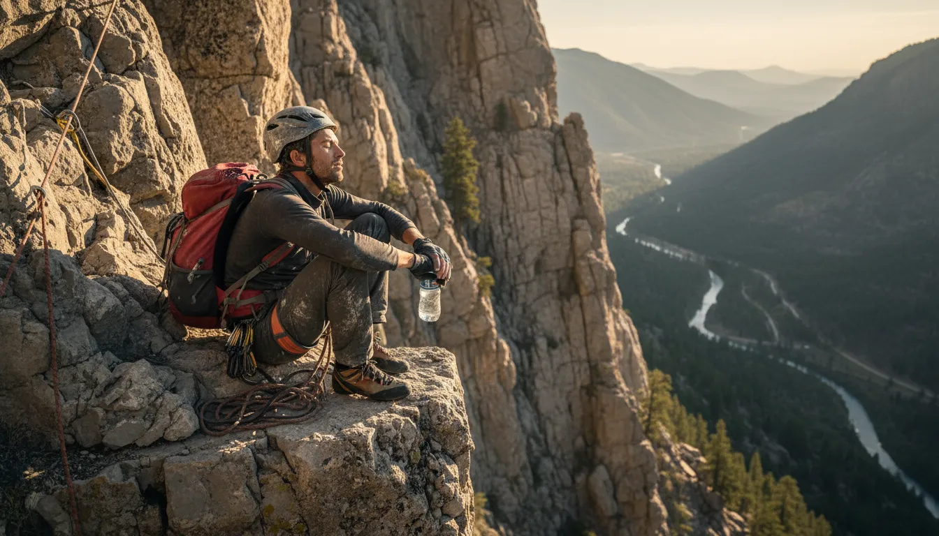 Illustration de dass : A ledge on a cliff or rock face.