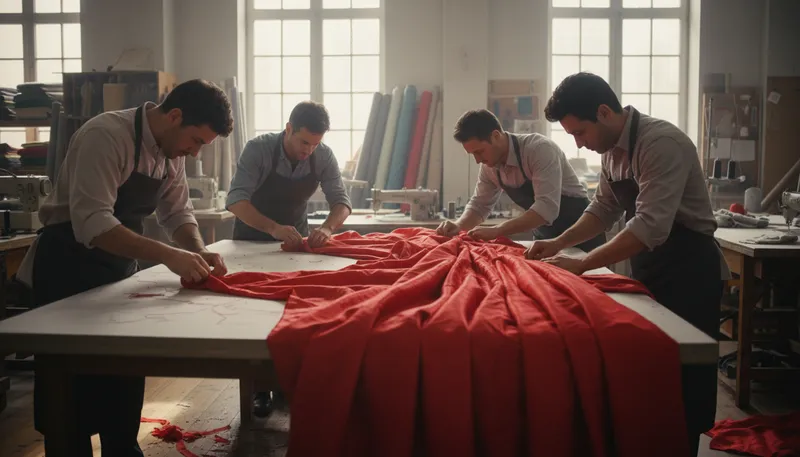 Illustration of taylors: People who make or alter clothing.