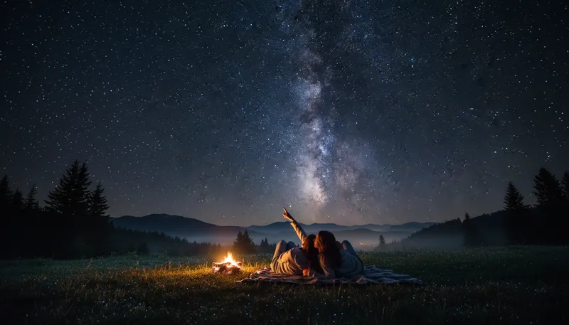 Illustration of firmament: The sky or heavens above.