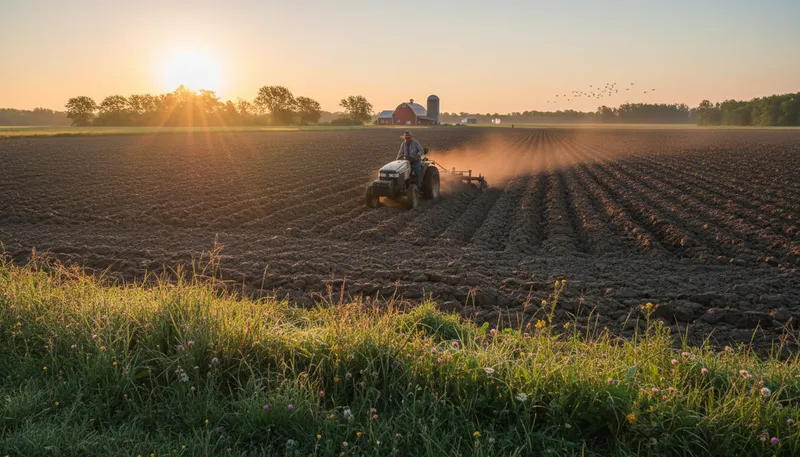 Illustration of arable: Land suitable for growing crops.