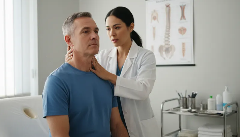 Illustration of cervical: Relating to the neck or cervix.